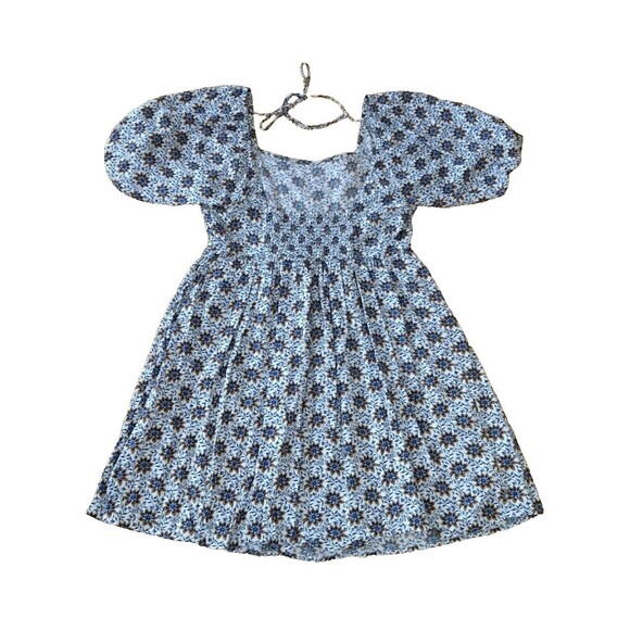 LOFT BEACH Sundress Womens Small Cream Blue Boho Coverup Dress Abstract Floral - Picture 5 of 13